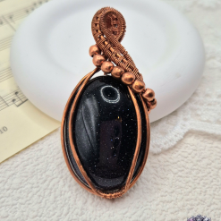 PENDANT ONLY - Blue Goldstone Bare Copper Pendant