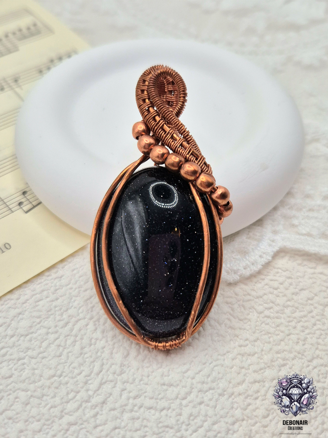 PENDANT ONLY - Blue Goldstone Bare Copper Pendant PENDANT ONLY - Blue Goldstone Bare Copper Pendant