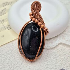PENDANT ONLY - Blue Goldstone Bare Copper Pendant 3 PENDANT ONLY - Blue Goldstone Bare Copper Pendant 3