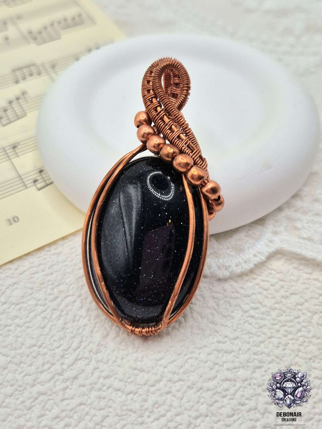 PENDANT ONLY - Blue Goldstone Bare Copper Pendant PENDANT ONLY - Blue Goldstone Bare Copper Pendant