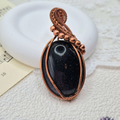 PENDANT ONLY - Blue Goldstone Bare Copper Pendant 2 PENDANT ONLY - Blue Goldstone Bare Copper Pendant 2
