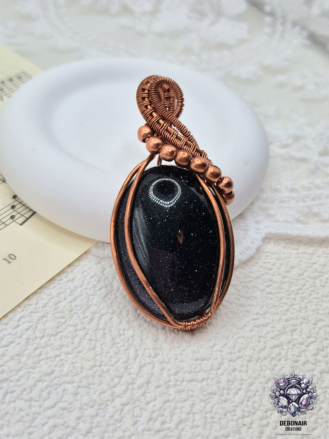 PENDANT ONLY - Blue Goldstone Bare Copper Pendant PENDANT ONLY - Blue Goldstone Bare Copper Pendant