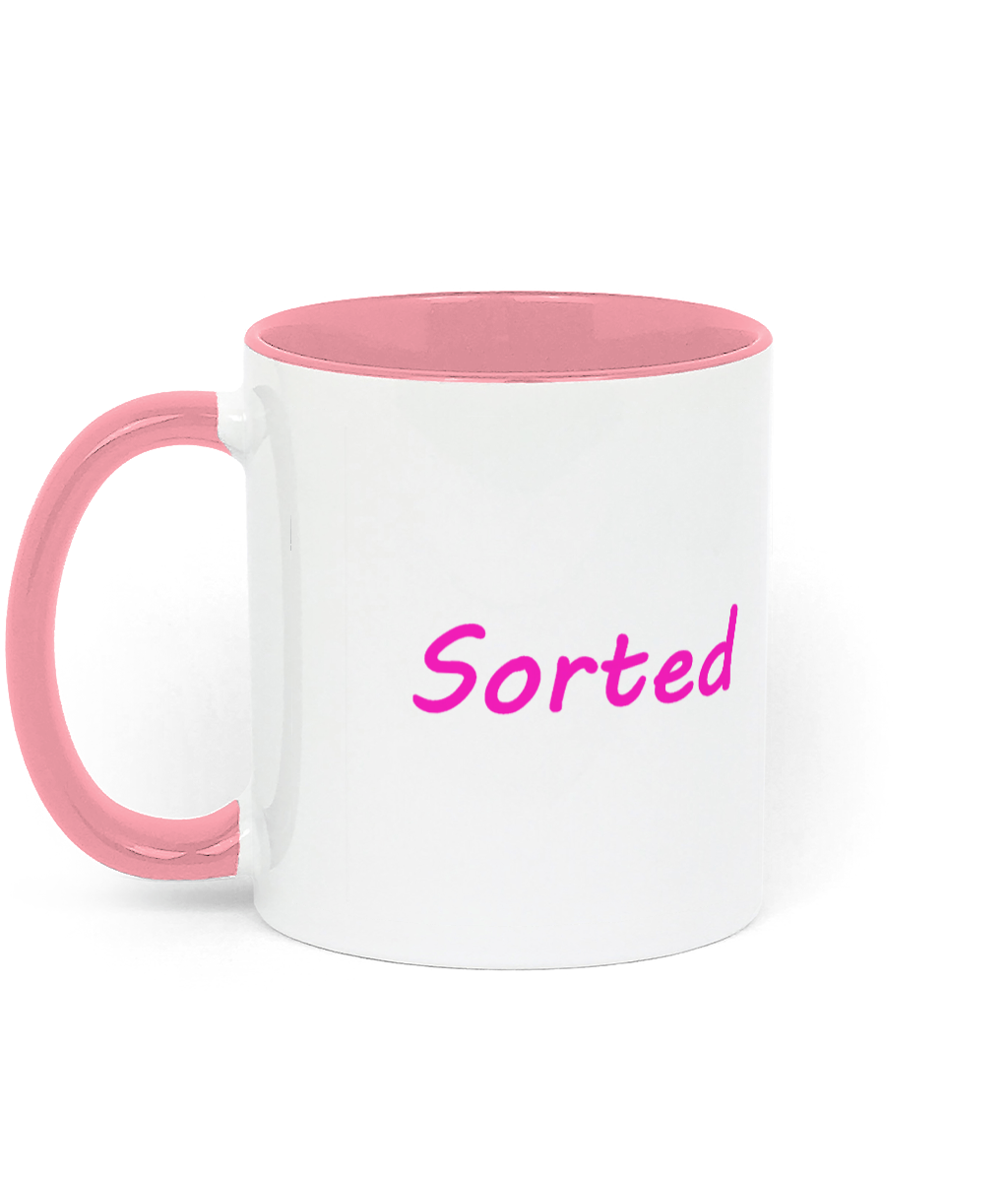 Sorted Coffee Mug - Pink and White Sorted Coffee Mug - Pink and White