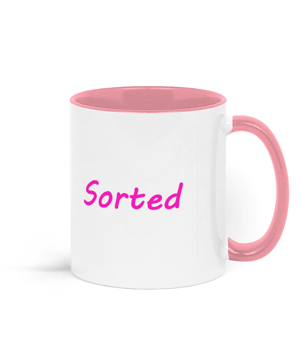 Sorted Coffee Mug - Pink and White Sorted Coffee Mug - Pink and White