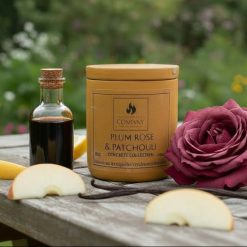 Plum Rose & Patchouli Scented Concrete Soy Candle