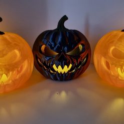 Halloween Pumpkin Tea Light. Transparent Orange or Dual Colour Black and Red