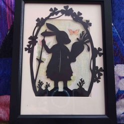 Rabbit and Carrot Papercutting