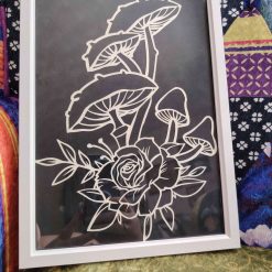 Toadstool and Roses Papercutting