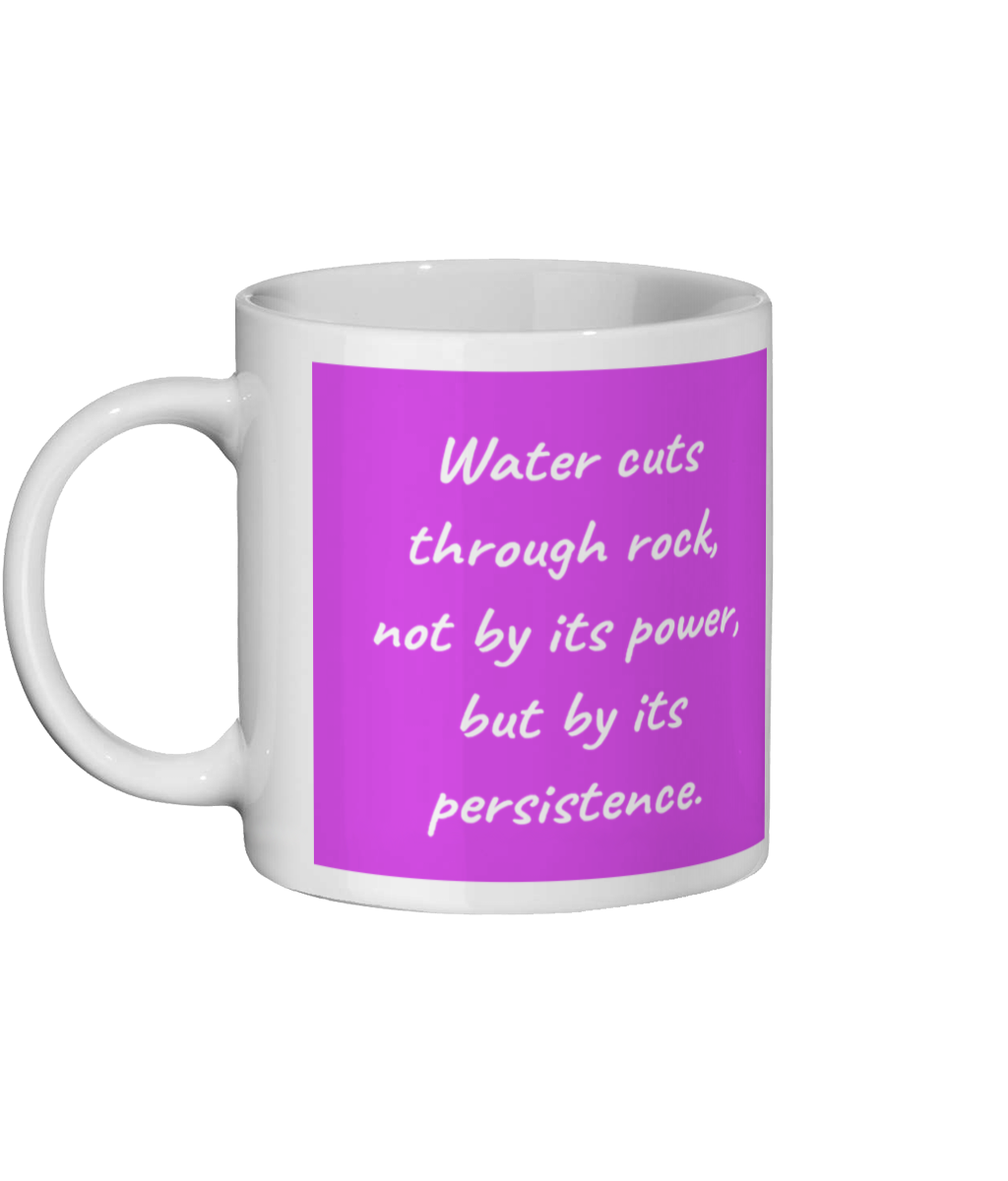 Water Cuts Through Rock Coffee Mug - FIlled Blue and White Water Cuts Through Rock Coffee Mug - FIlled Blue and White