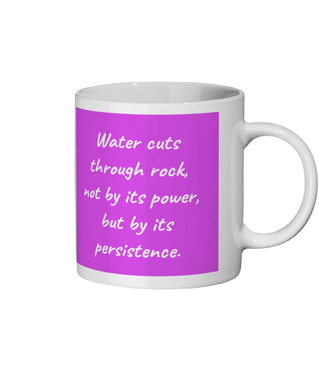 Water Cuts Through Rock Coffee Mug - FIlled Blue and White Water Cuts Through Rock Coffee Mug - FIlled Blue and White