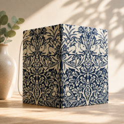 Handmade William Morris Fabric Notebook – Navy & Cream Journal – Traditional Bookbinding – Blank Pages 2 Handmade William Morris Fabric Notebook – Navy & Cream Journal – Traditional Bookbinding – Blank Pages 2