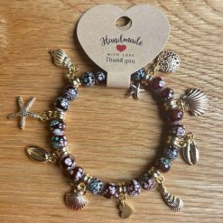 Handmade Matching Necklace, Bracelet & Earrings Set with Silver-Tone Accents