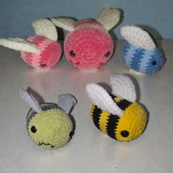 Crochet Bee Plush – Handmade Chenille Amigurumi, UKCA Tested - 2 SIZES