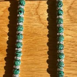 Handmade Matching Necklace, Bracelet & Earrings Set with Silver-Tone Accents