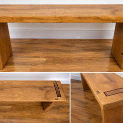 Reclaimed Solid Oak Mudroom Bench – Handmade Rustic Hallway Seat