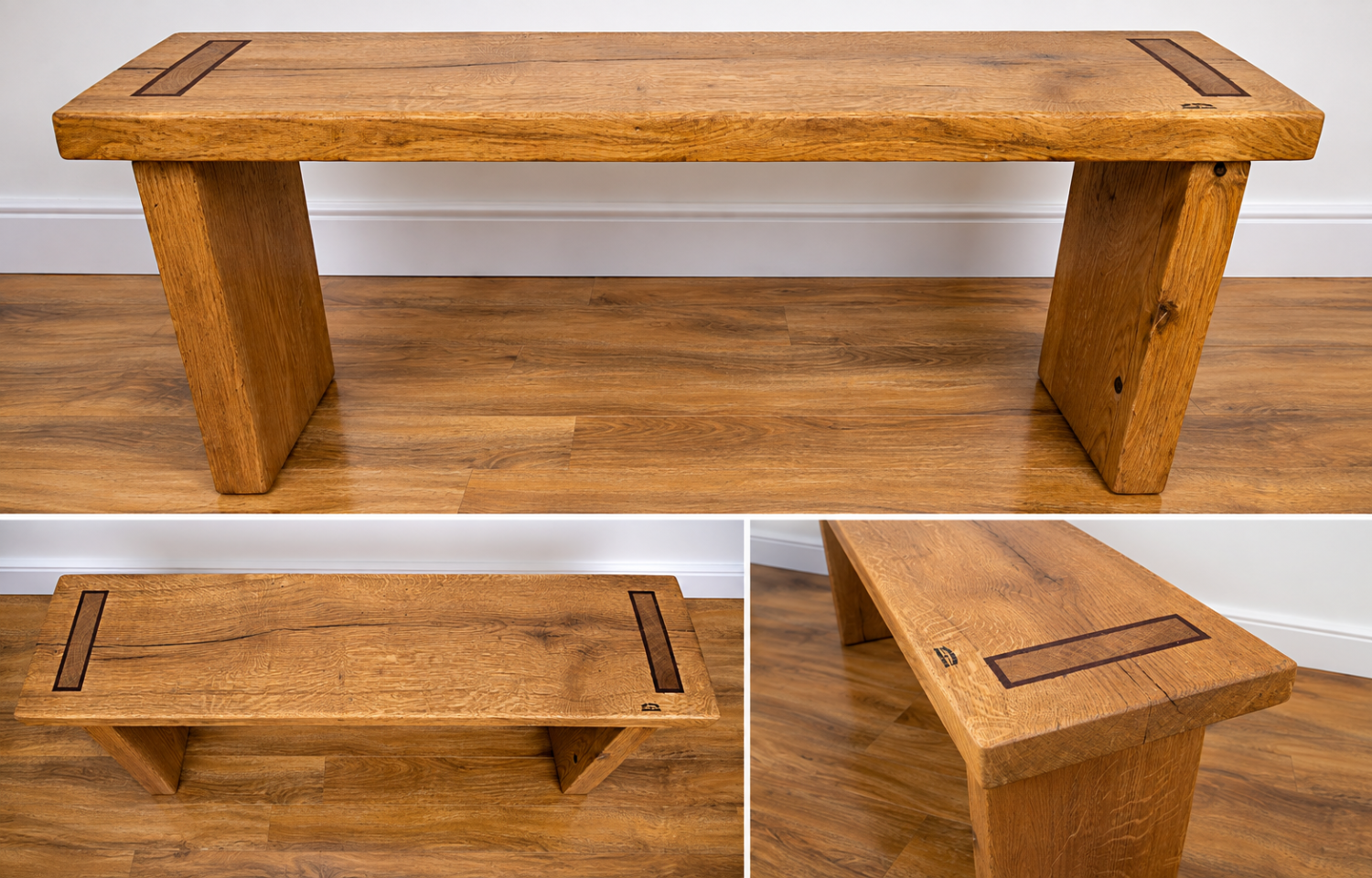 Reclaimed Solid Oak Mudroom Bench – Handmade Rustic Hallway Seat Reclaimed Solid Oak Mudroom Bench – Handmade Rustic Hallway Seat