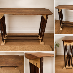 Handmade Reclaimed Hard Wood Console Table – Rustic Hallway / Entryway Table – One of a Kind