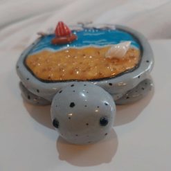 Polymer clay seaside turtle