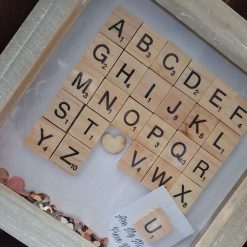 Stunning framed scrabble tile art