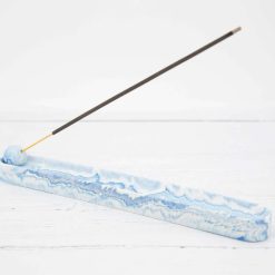 Incense Holder, Blue Marble Jesmonite, Minimalist Handcrafted Stick Holder