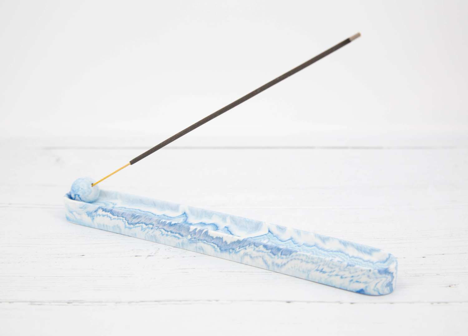 Incense Holder, Blue Marble Jesmonite, Minimalist Handcrafted Stick Holder Incense Holder, Blue Marble Jesmonite, Minimalist Handcrafted Stick Holder