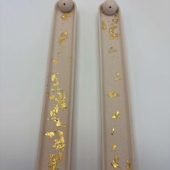 Incense Holder, Stone & Gold Leaf Jesmonite, Minimalist Handcrafted Stick Holder