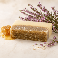 Soap Bar, Siabann Heather Honey Oatmeal, Handmade Exfoliating Vegan Gift