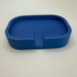 Soap Dish, Blue Jesmonite, Self-Draining Handmade Bathroom Gift