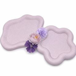 Trinket Tray Set, Star & Cloud Jesmonite, Lilac Jewellery Catchall Dish