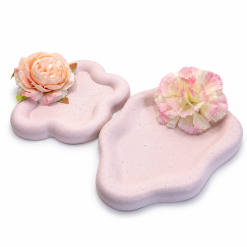 Trinket Tray Set, Star & Cloud Jesmonite, Light Pink Jewellery Catchall Dish