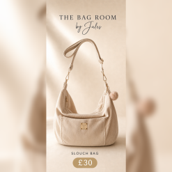Cream Curduroy Slouch Bag