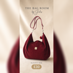 Burgundy Corduroy Slouch Bag