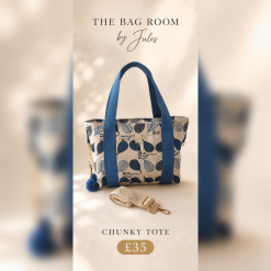 Blue Leaf Chunky Tote Bag