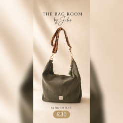 Olive Corduroy Slouch Bag