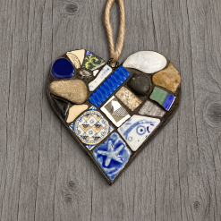 Hanging rustic heart ornament