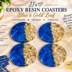 Beautiful Blue & White Epoxy Resin Food-Safe Serving Dish