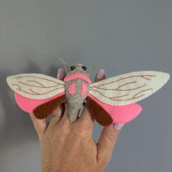 Felt Cicada Bug - Pink and Grey