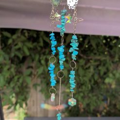 Turquoise crystal butterfly sun catcher