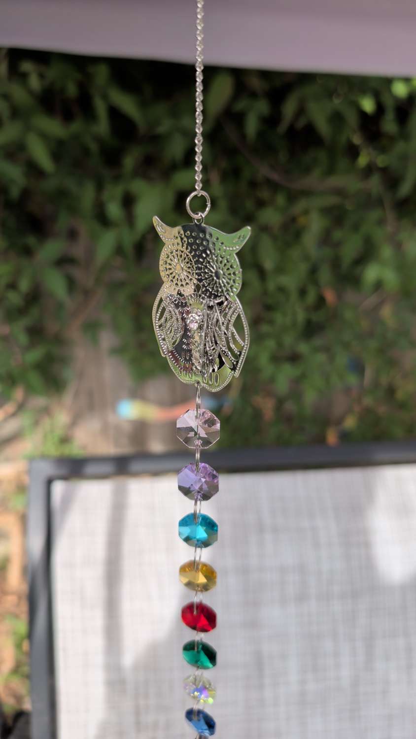 3D owl rainbow sun catcher 3D owl rainbow sun catcher