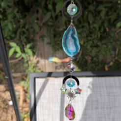 Turquoise crystal chip sun catcher