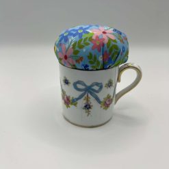 Vintage Upcycled Floral 'Just Orchids' Decorative Small Vase Pin Cushion