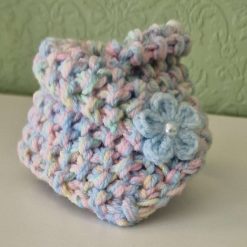 Hand Knitted XS Puppy Floral Dog Cowl neck size 6"/7"