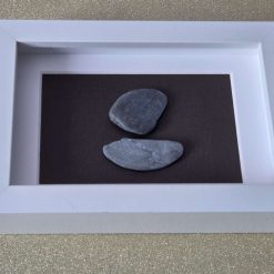 Minimalist Sailing Boat Pebble Art Framed Picture 5.5" x 4.5"