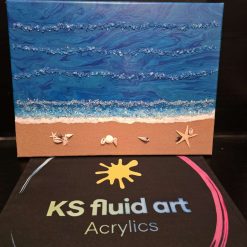 Beach art glass embellishments 12 x 16