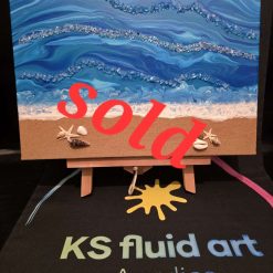SOLD Beach art glass embellishments 30x20cm