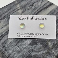 white frosted circle studs