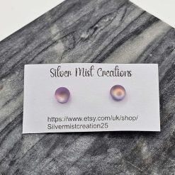 purple frosted circle studs