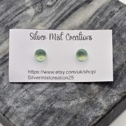 green frosted circle studs