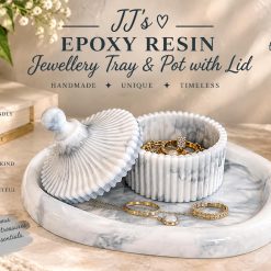 Beautiful Blue & White Epoxy Resin Food-Safe Serving Dish