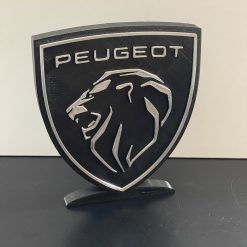 3D Peugeot Emblem Badge Wall Shelf Desk Standing Decorative Plaque Gift